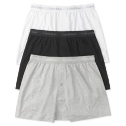 CALVIN KLEIN Men's Classic Cotton Knit Boxers, 3 Pack