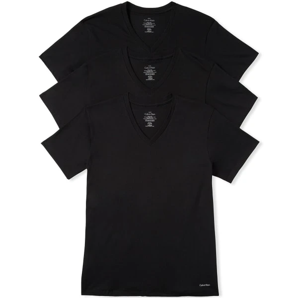 CALVIN KLEIN Men's Classic V-Neck Short-Sleeve Undershirts, 3 Pack - Image 2