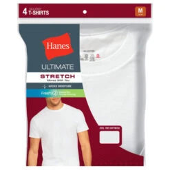 HANES Men's Ultimate Stretch Crewneck Tees, 4-Pack