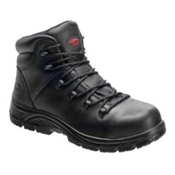 AVENGER Men's 7223 Leather Comp Toe Waterproof Hiking Boots, Black, Wide