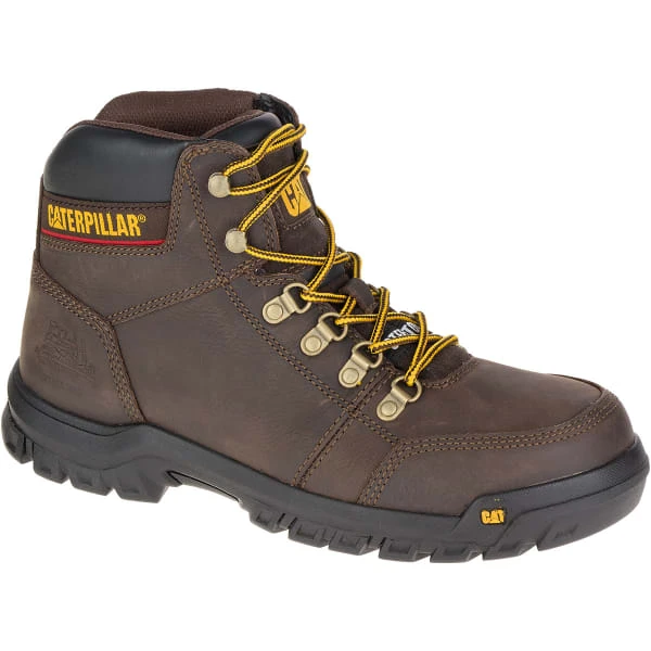 CATERPILLAR Men's 6 In. Outline Steel Toe Work Boots, Seal Brown