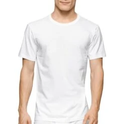 CALVIN KLEIN Men's Stretch Classic Crew Short-Sleeve Undershirts, 2-Pack