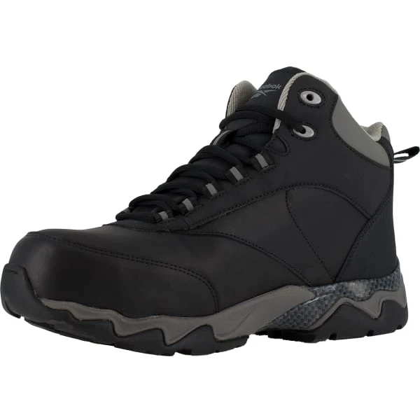 REEBOK WORK Men's Beamer Composite Toe Internal Met Guard Waterproof Athletic Hiker, Black/Grey - Image 4