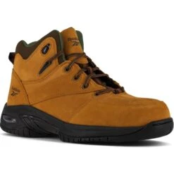 REEBOK WORK Men's Tyak Composite Toe Classic Performance Athletic Hi Top Hiker, Golden Tan