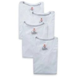 HANES Men's ComfortBlend V-Neck Undershirts, 4-Pack