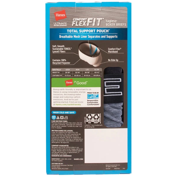 HANES Men's Ultimate Comfort Flex Fit Total Support Pouch Boxer Brief, 4 Pack - Image 4