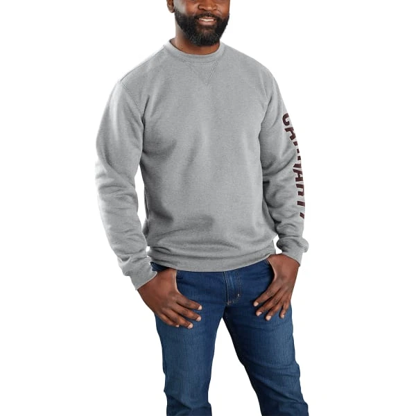 CARHARTT Men's Loose Fit Crewneck Logo Sleeve Graphic Sweatshirt - Image 2