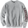 CARHARTT Men's Loose Fit Crewneck Logo Sleeve Graphic Sweatshirt