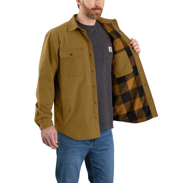 CARHARTT Men's Ruffed Flex Relaxed Fit Fleece-Lined Shirt Jacket - Image 4