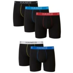 HANES Ultimate Men's Stretch Boxer Briefs, 5-Pack Extended Size