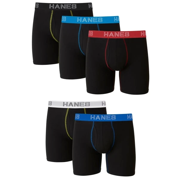 HANES Ultimate Men's Stretch Boxer Briefs, 5-Pack Extended Size