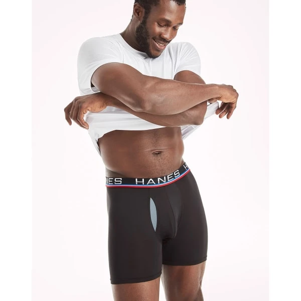 HANES SPORT Men's Total Support Pouch Boxer Briefs, 4-Pack Extended Size - Image 3