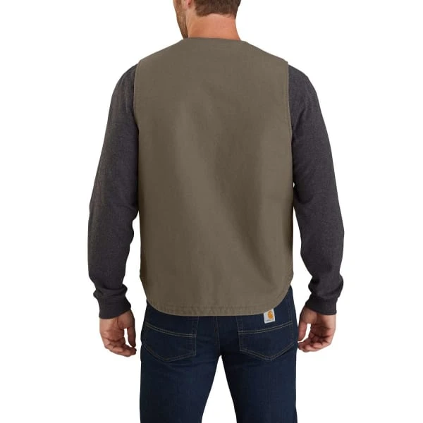 CARHARTT Men's 104394 Relaxed Fit Washed Duck Sherpa-Lined Vest, Extended Sizes - Image 3