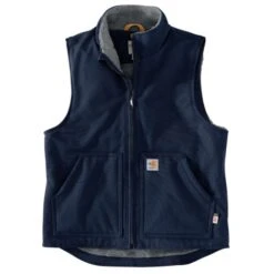 CARHARTT Men's 104981 Flame Resistant Relaxed Fit Duck Sherpa-Lined Mock Neck Vest