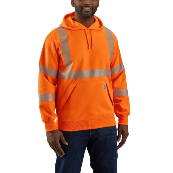 CARHARTT Men's 104987 High-Visibility Rain Defender Loose Fit Midweight Class 3 Sweatshirt, Extended Sizes - Image 2