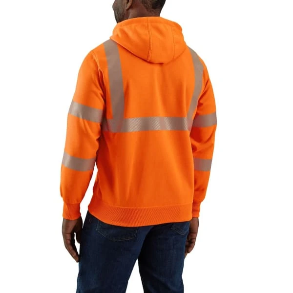 CARHARTT Men's 104987 High-Visibility Rain Defender Loose Fit Midweight Class 3 Sweatshirt, Extended Sizes - Image 3