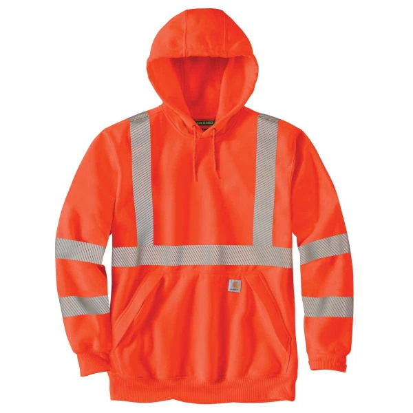 CARHARTT Men's 104987 High-Visibility Rain Defender Loose Fit Midweight Class 3 Sweatshirt, Extended Sizes