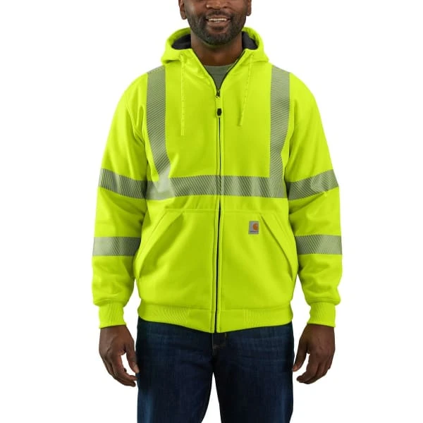 CARHARTT Men's 104988 High-Visibility Rain Defender Loose Fit Midweight Thermal-Lined Full-Zip Class 3 Sweatshirt, Extended Sizes - Image 2