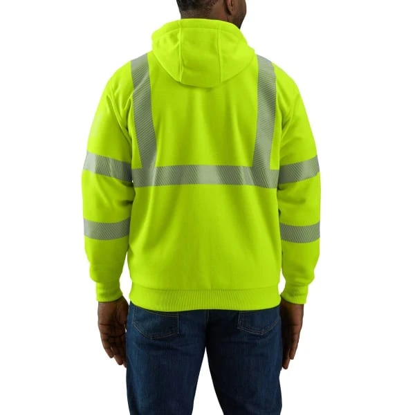 CARHARTT Men's 104988 High-Visibility Rain Defender Loose Fit Midweight Thermal-Lined Full-Zip Class 3 Sweatshirt, Extended Sizes - Image 3