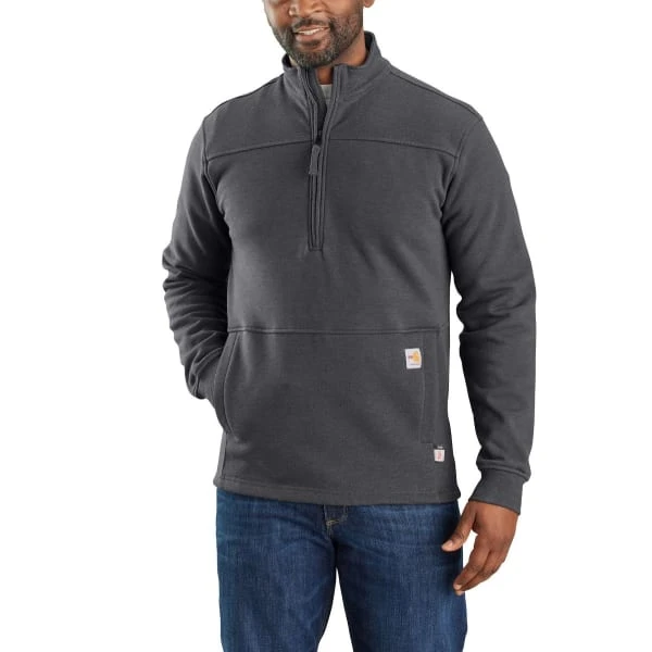 CARHARTT Men's 105012 Flame Resistant Rain Defender Relaxed Fit Mock Neck Fleece Pullover, Extended Sizes - Image 2